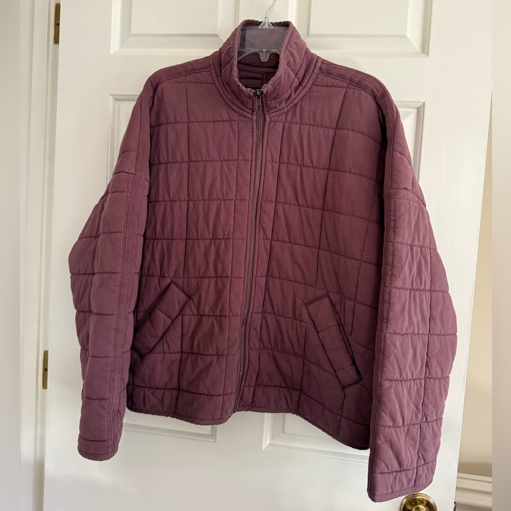 Women’s Quilted Jacket Size L Mauve Coffee Shop